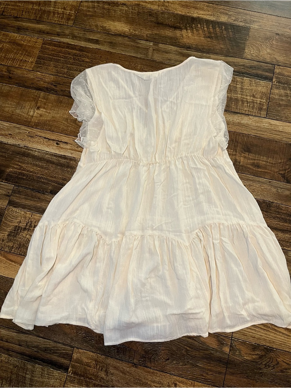 torrid FESTI Cream Flutter Sleeve Tiered Tunic Dress - Picture 7 of 7